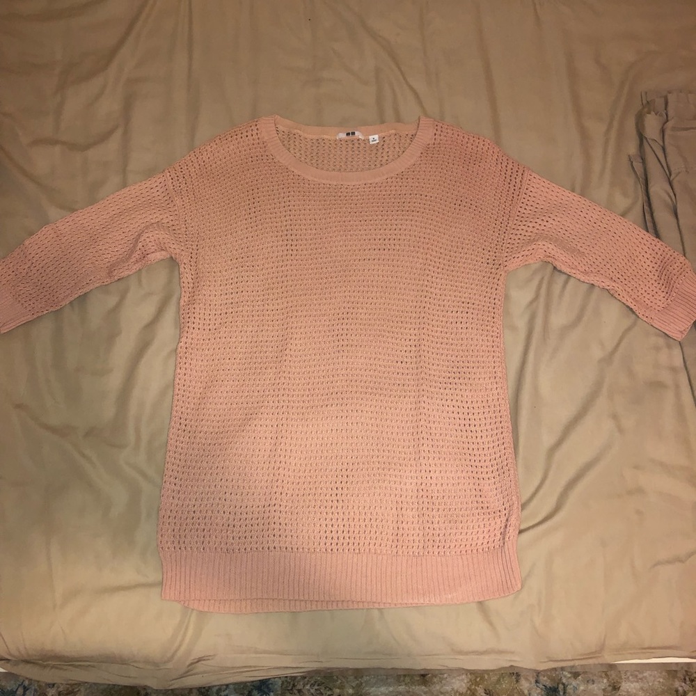 Crocheted pink sweater